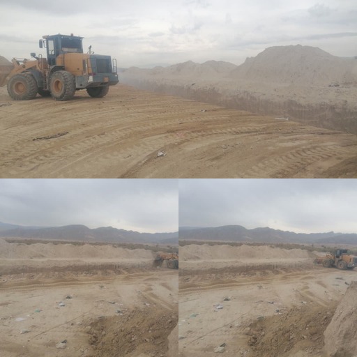 خاکپوشی و پاکسازی سایت زباله شهرداری فراشبند