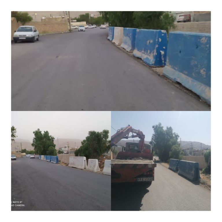 ایمن سازی حاشیه رودخانه فصلی با نصب نیوجرسی در راستای اجرای مصوبات شورای ترافیک