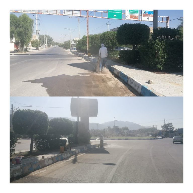 عملیات بازسازی و بهسازی رفیوژ میانی بلوار امام خمینی