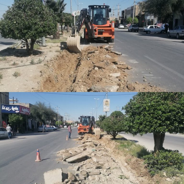 آغاز عملیات بهسازی و جدول گذاری بلوار رئیسعلی دلواری