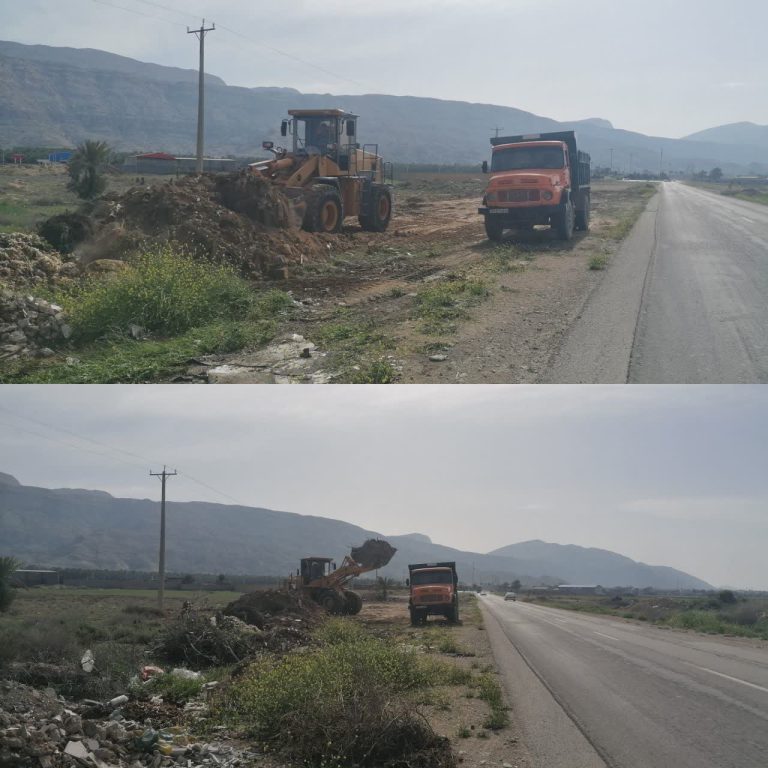 ادامه پاکسازی و نخاله برداری ورودی شهر فراشبند